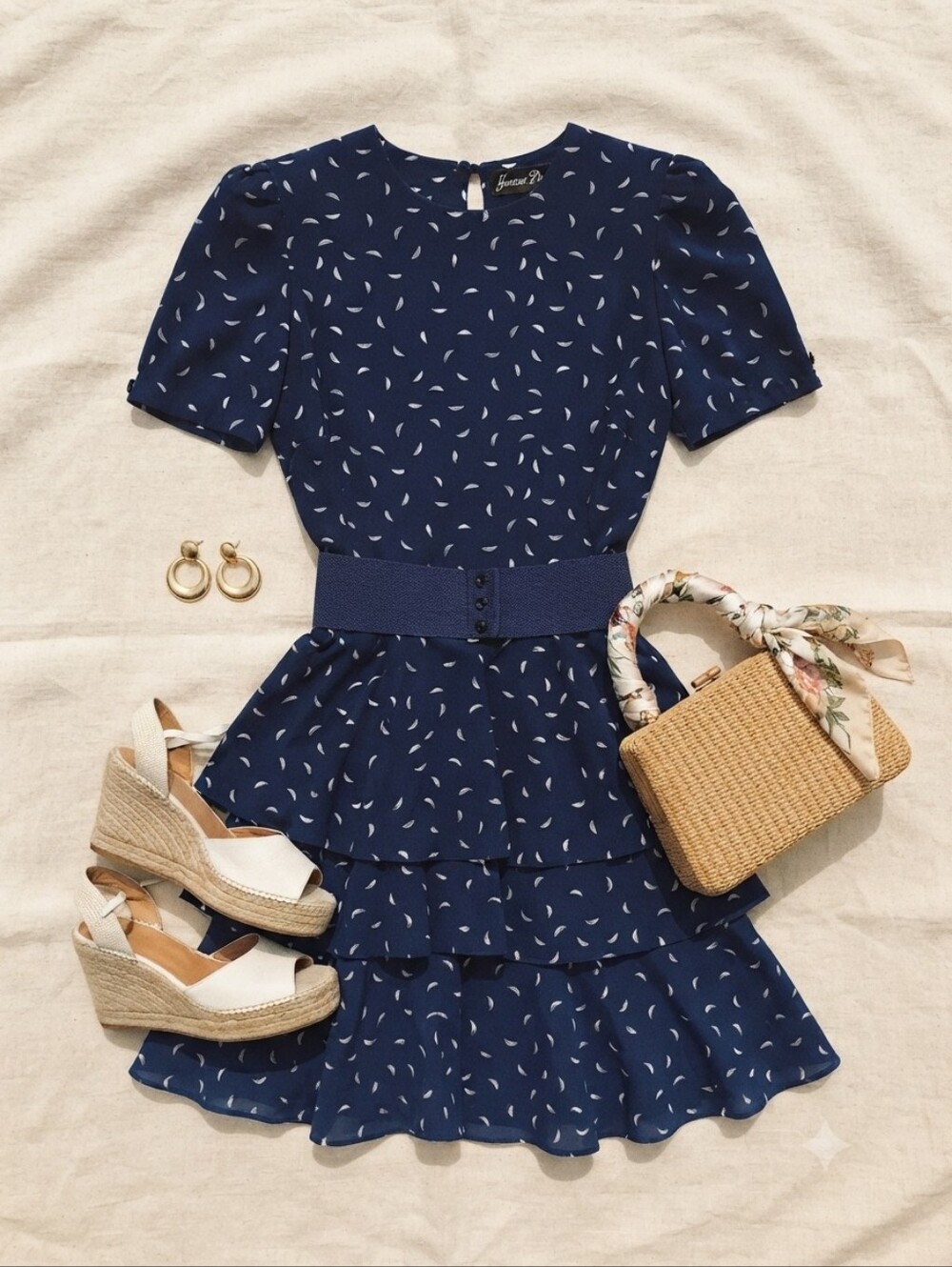 Jenny Petites Vintage Ruffle Belt Dress